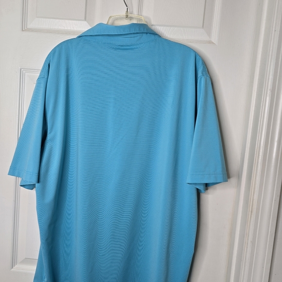 Men's Peter Millar Turquoise Stripe Short Sleeve Polo Shirt L - Picture 7 of 12